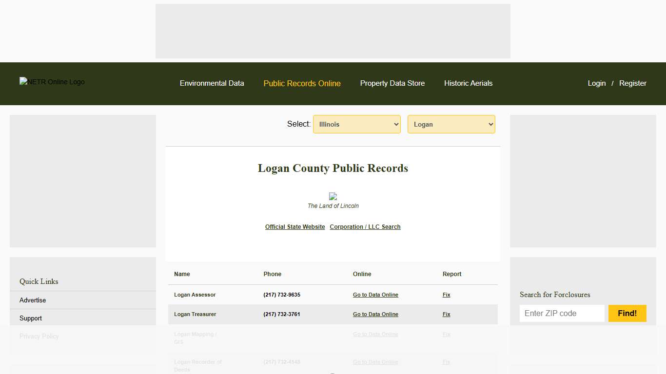 NETR Online • Logan • Logan Public Records, Search Logan Records, Logan Property Tax, Illinois Property Search, Illinois Assessor